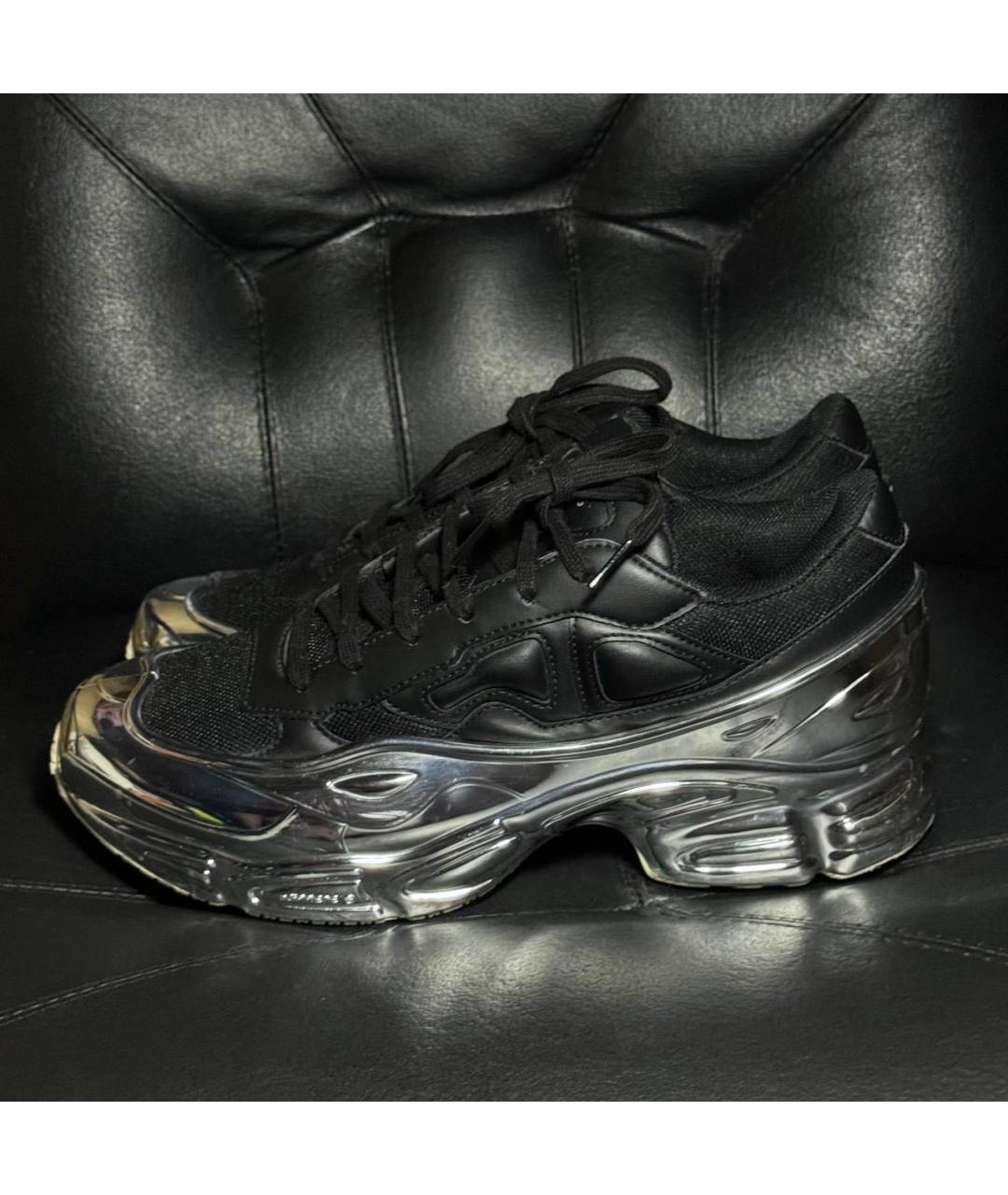 ADIDAS X RAF SIMONS Черные текстильные низкие кроссовки / кеды, фото 3