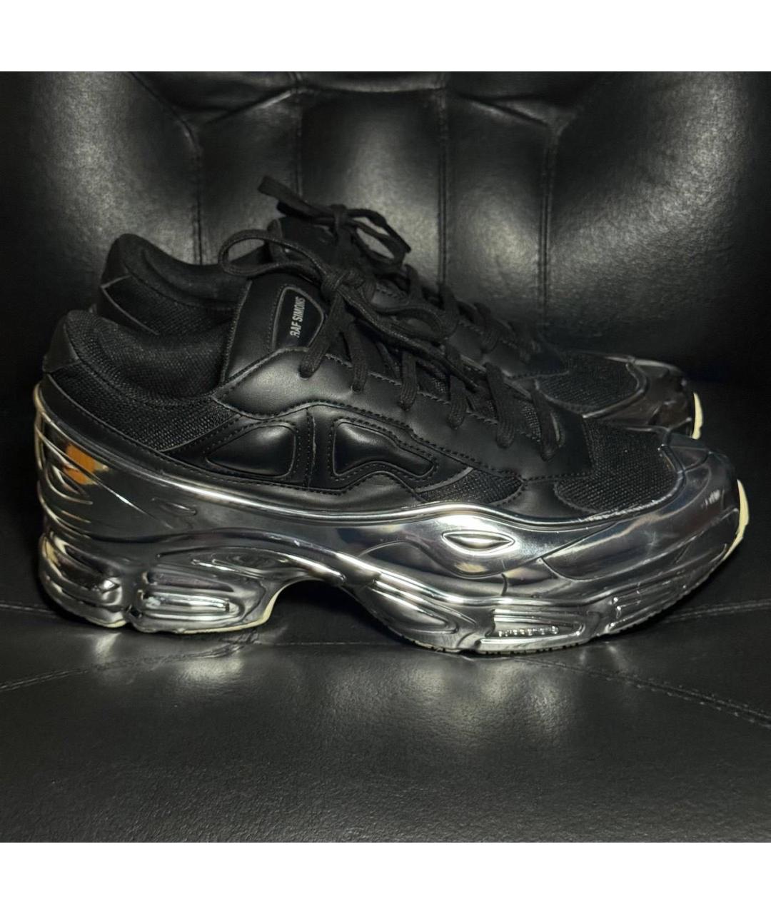 ADIDAS X RAF SIMONS Черные текстильные низкие кроссовки / кеды, фото 9