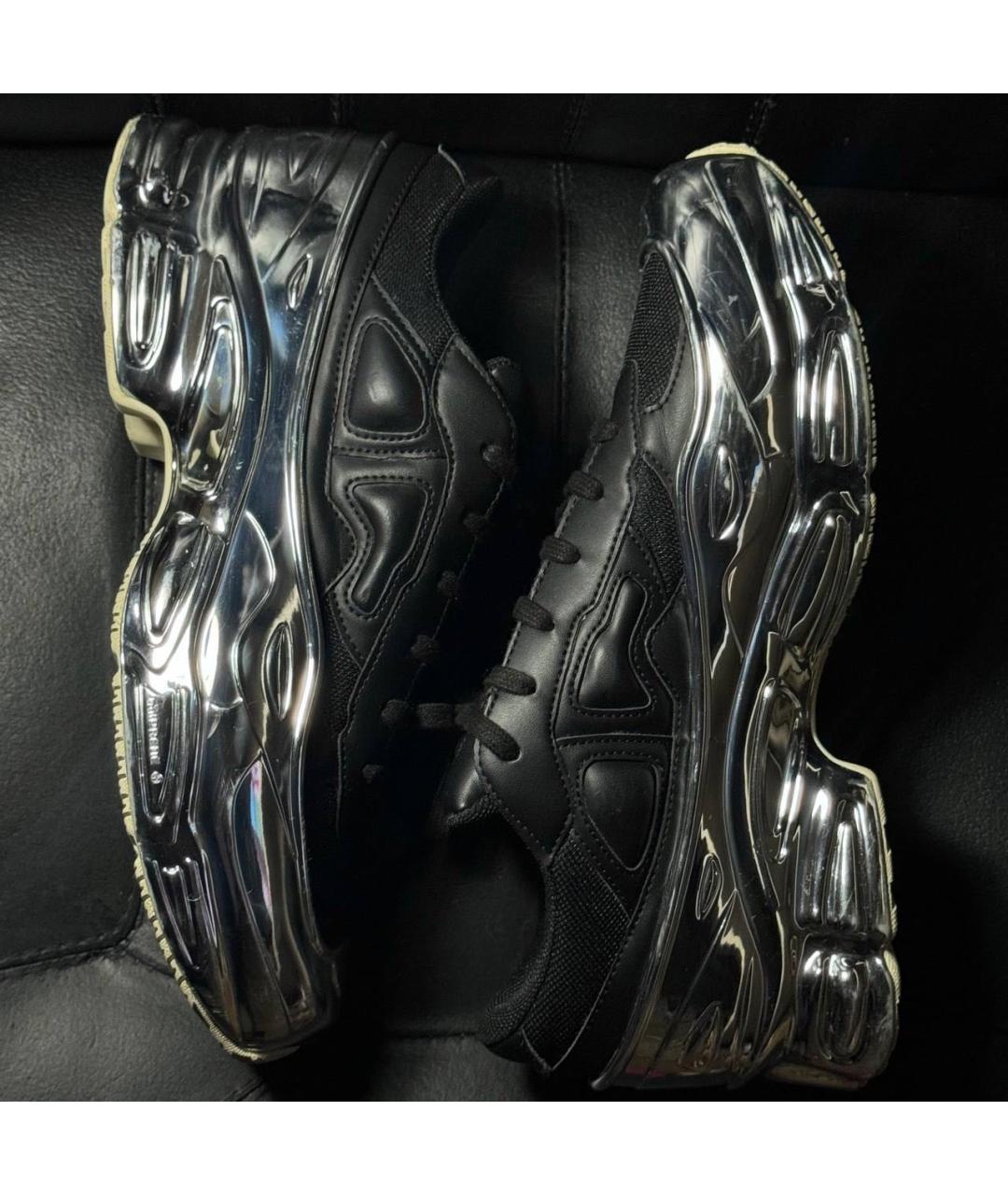 ADIDAS X RAF SIMONS Черные текстильные низкие кроссовки / кеды, фото 4