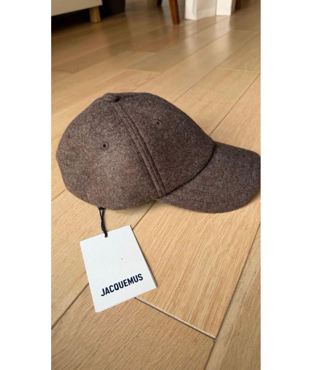 JACQUEMUS Коричневая шерстяная кепка, фото 3
