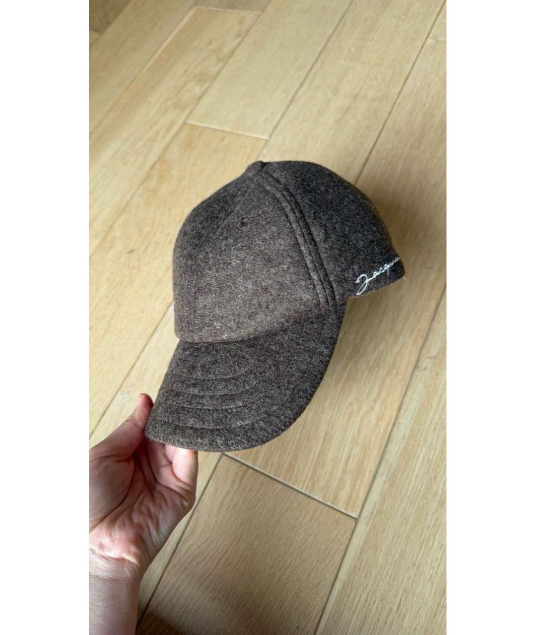 JACQUEMUS Коричневая шерстяная кепка, фото 2