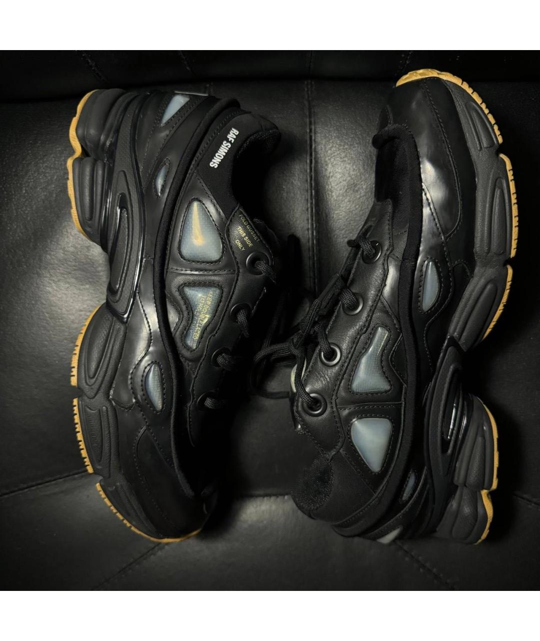 ADIDAS X RAF SIMONS Черные текстильные низкие кроссовки / кеды, фото 4