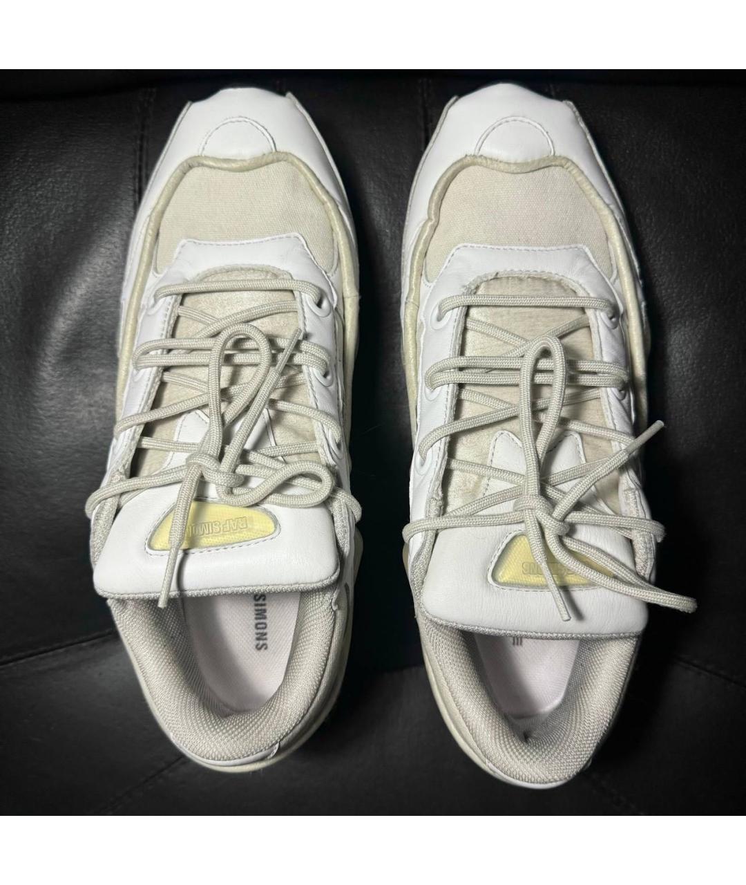 ADIDAS X RAF SIMONS Белые кожаные низкие кроссовки / кеды, фото 7