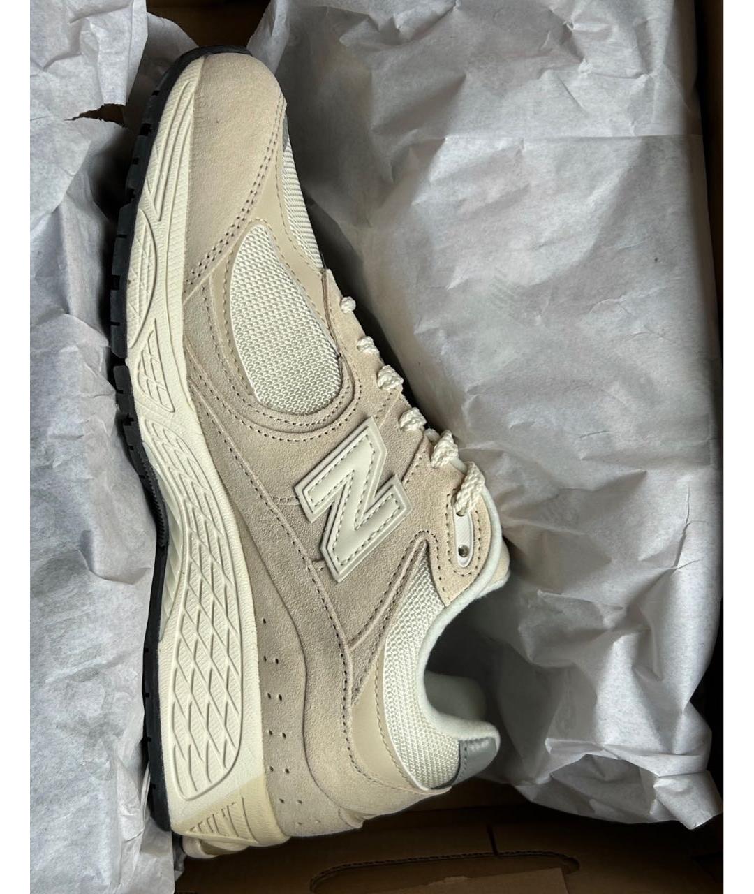 NEW BALANCE Бежевые замшевые низкие кроссовки / кеды, фото 3