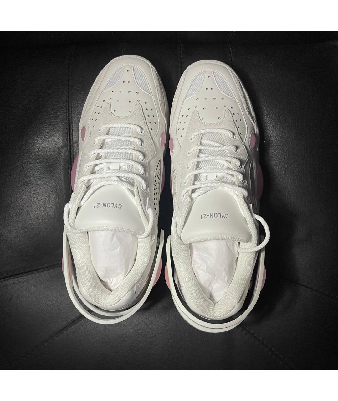 RAF SIMONS Белые текстильные низкие кроссовки / кеды, фото 3