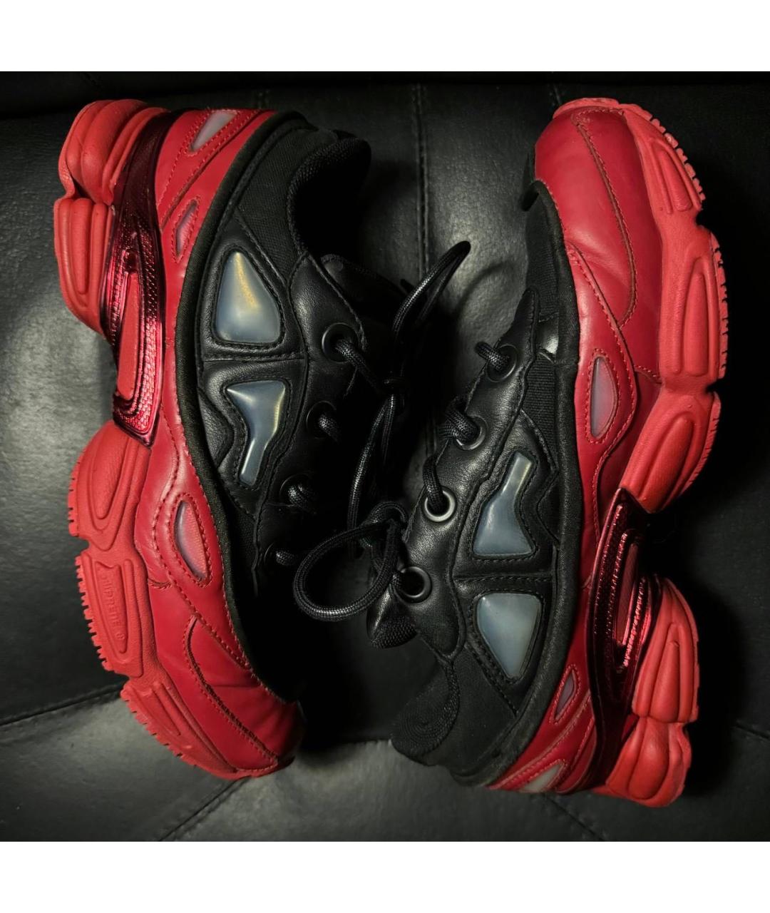 ADIDAS X RAF SIMONS Красные кожаные низкие кроссовки / кеды, фото 4