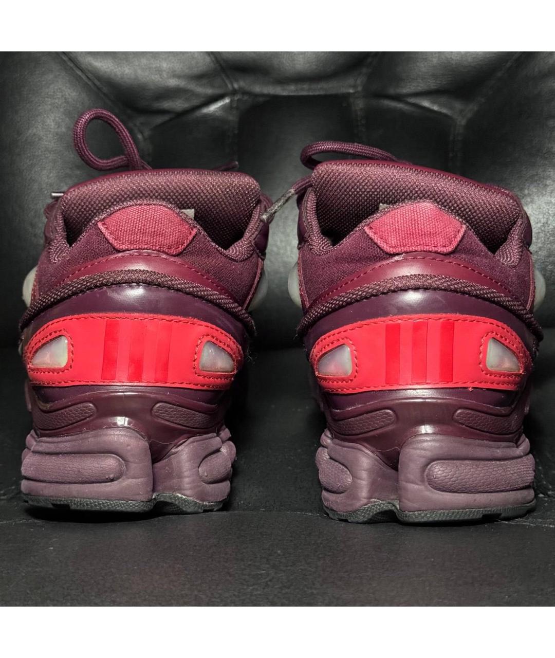 ADIDAS X RAF SIMONS Бордовые текстильные низкие кроссовки / кеды, фото 2