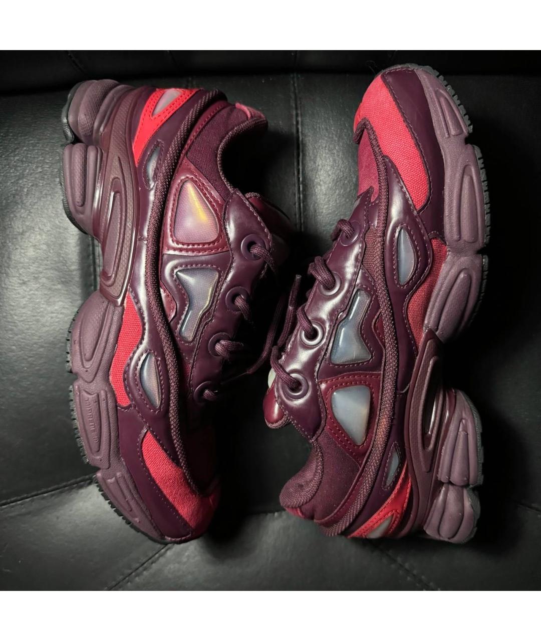 ADIDAS X RAF SIMONS Бордовые текстильные низкие кроссовки / кеды, фото 4