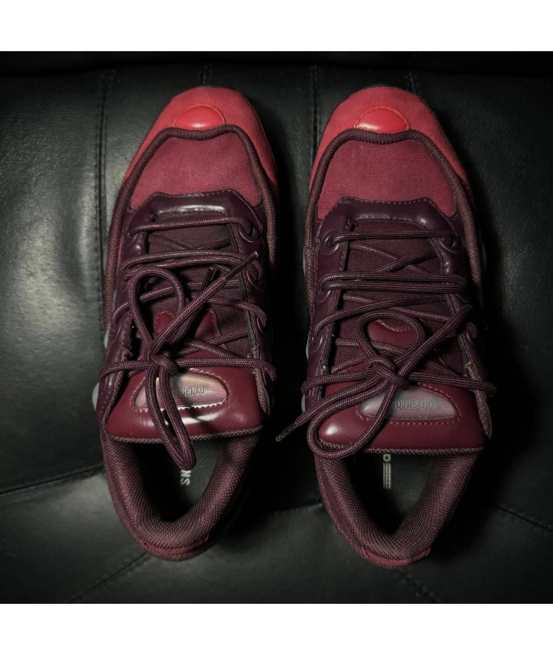 ADIDAS X RAF SIMONS Бордовые текстильные низкие кроссовки / кеды, фото 7