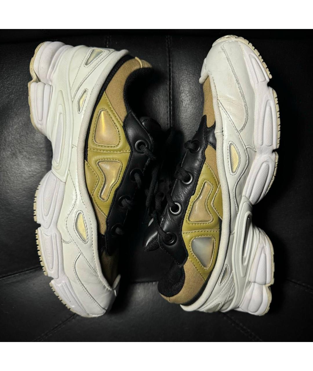 ADIDAS X RAF SIMONS Белые кожаные низкие кроссовки / кеды, фото 3