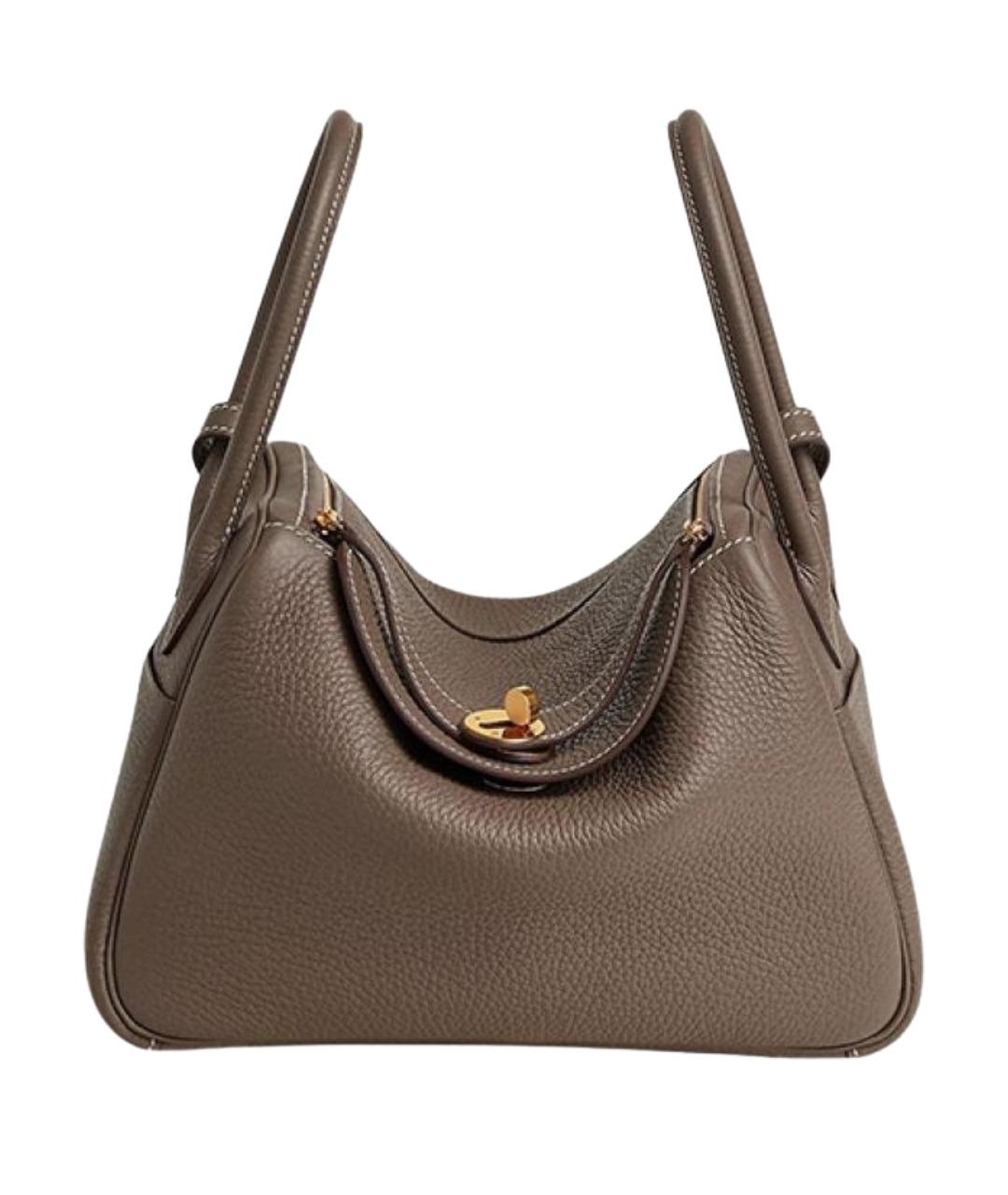 HERMES Коричневая кожаная сумка через плечо, фото 1