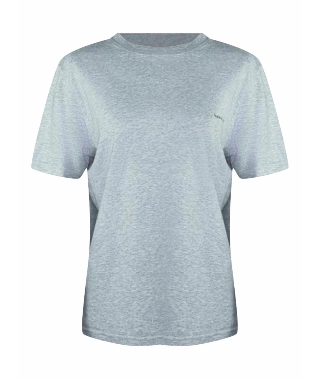 BALENCIAGA Серая хлопковая футболка, фото 1