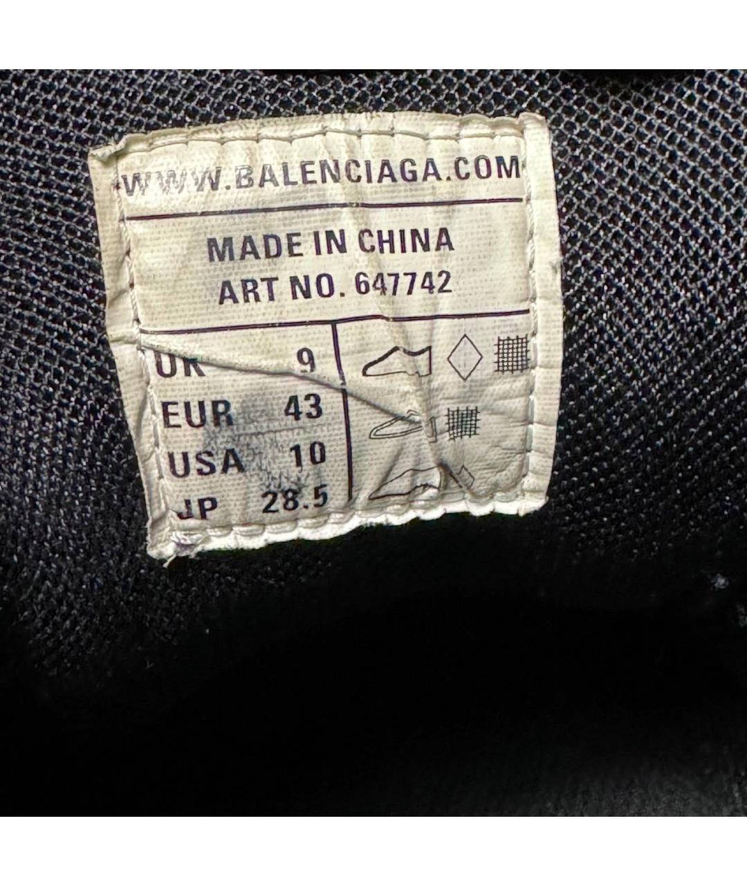 BALENCIAGA Черные текстильные низкие кроссовки / кеды, фото 5