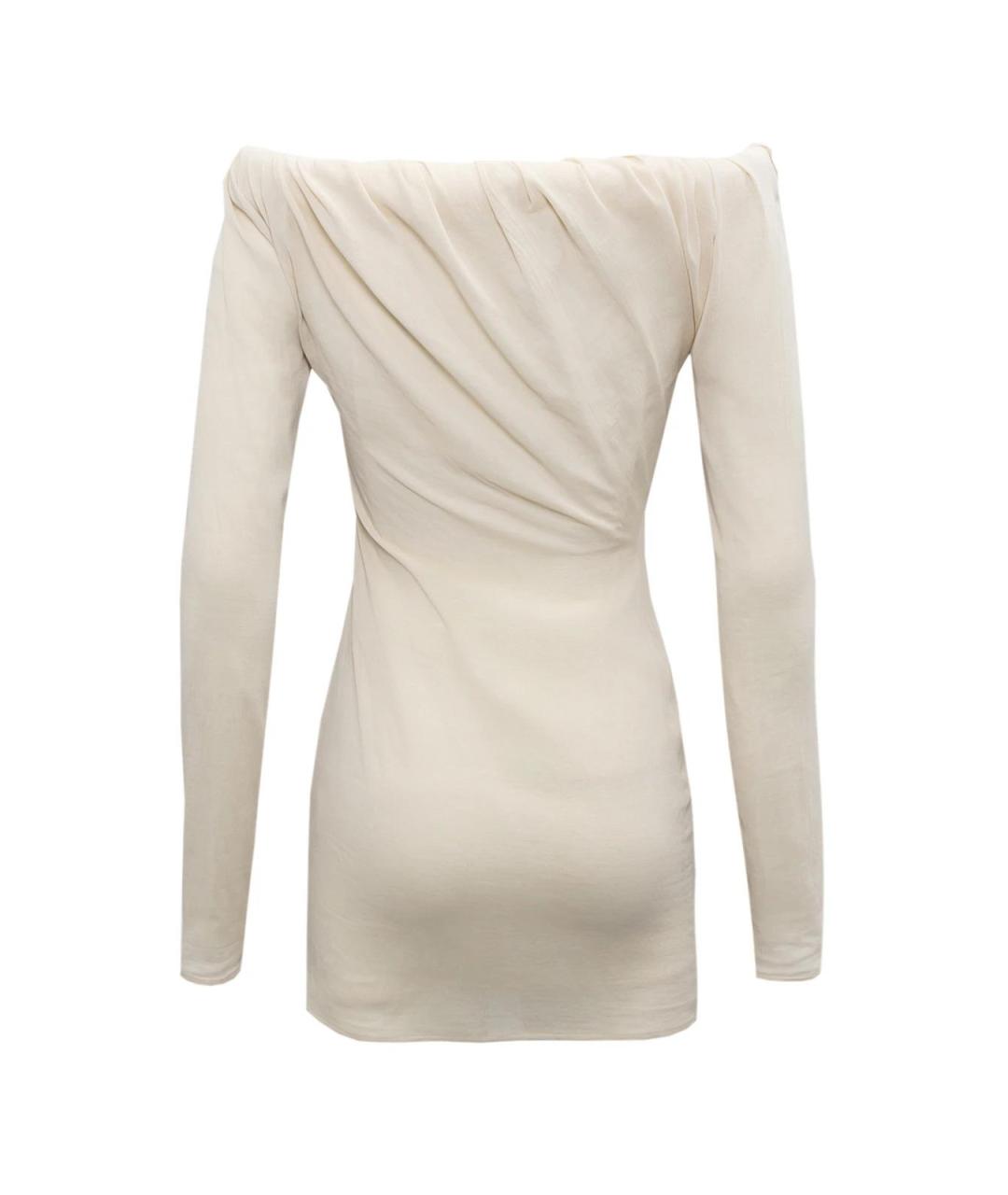 JACQUEMUS Бежевое шелковое повседневное платье, фото 2