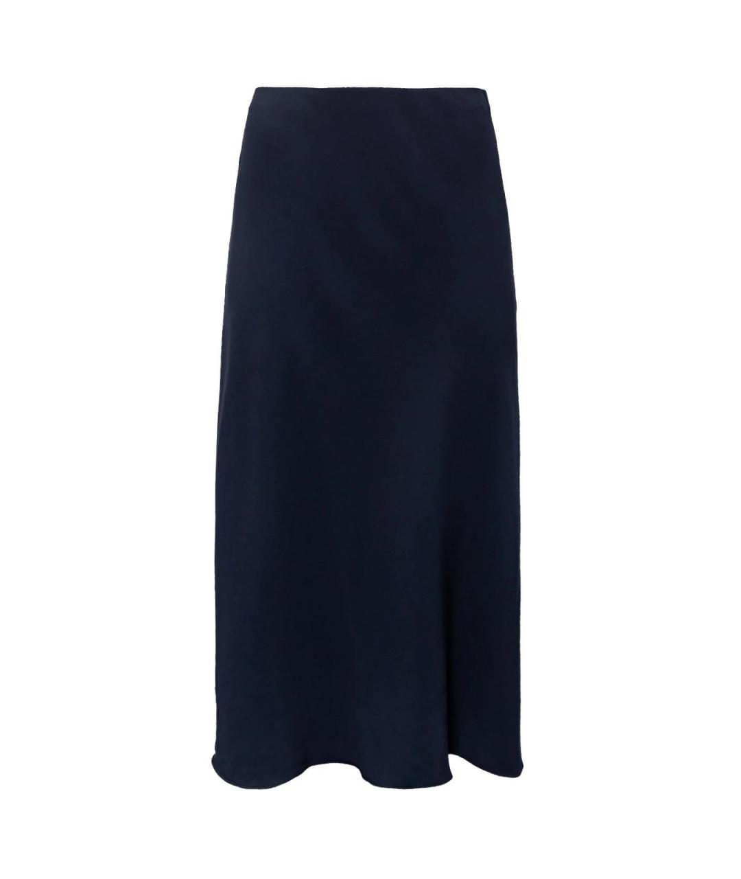 THE ROW Синяя шелковая юбка миди, фото 1