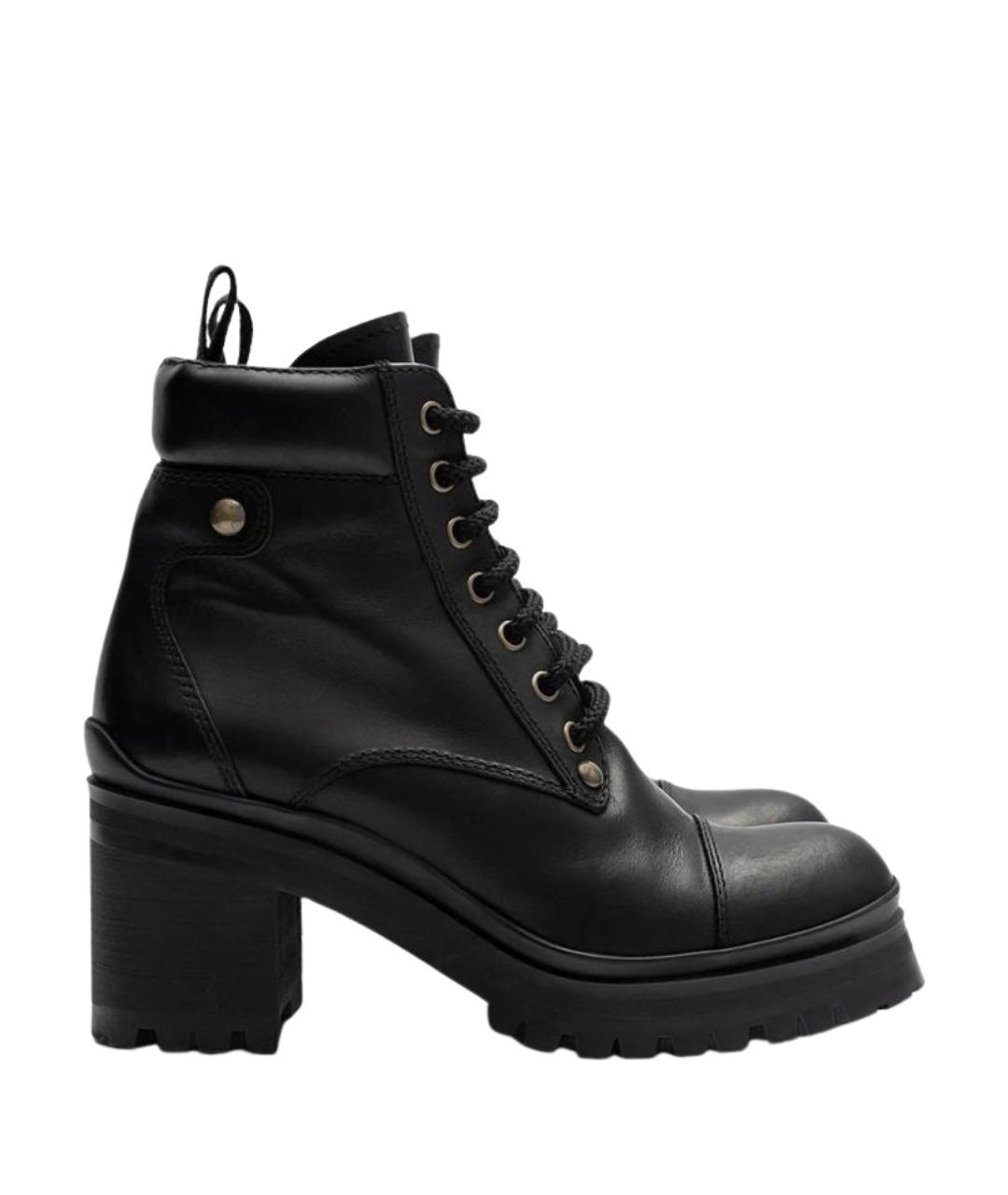 MIU MIU Черные кожаные ботильоны, фото 1