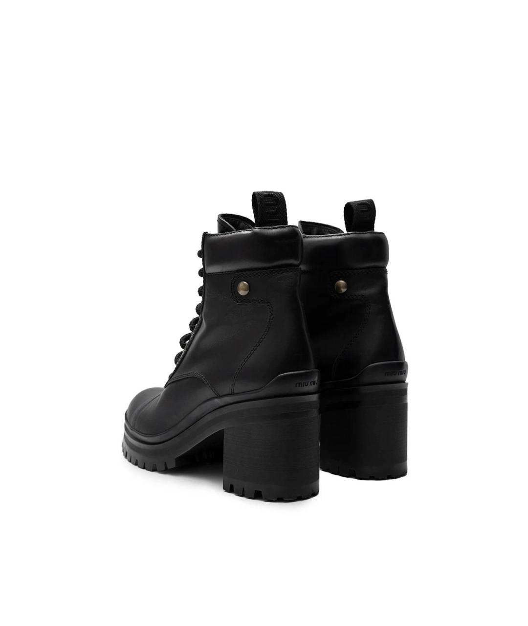 MIU MIU Черные кожаные ботильоны, фото 3