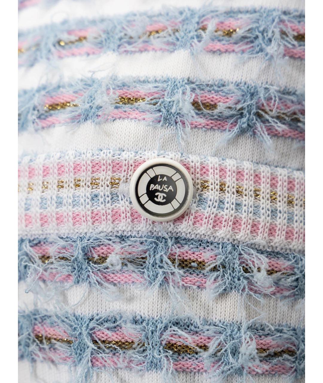 CHANEL Голубое вискозное повседневное платье, фото 3