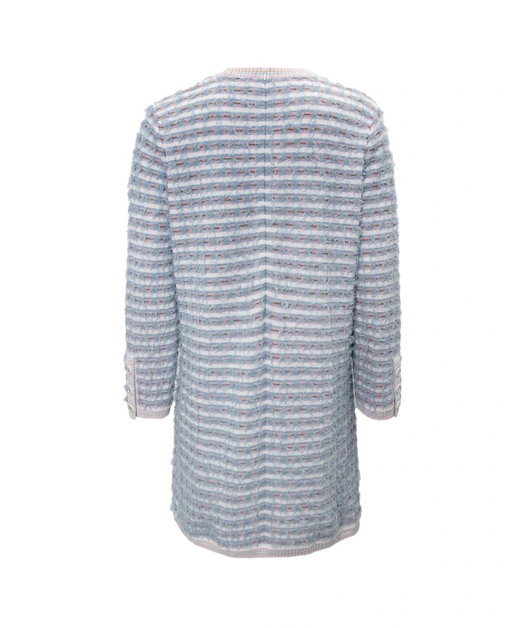 CHANEL Голубое вискозное повседневное платье, фото 2