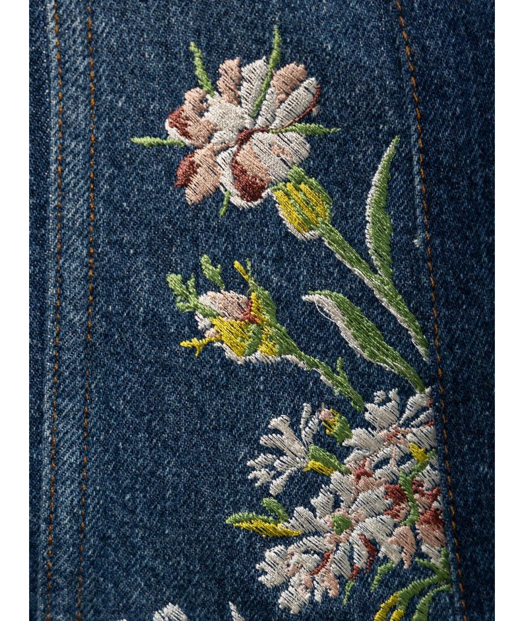 ALEXANDER MCQUEEN Синее хлопковое повседневное платье, фото 3