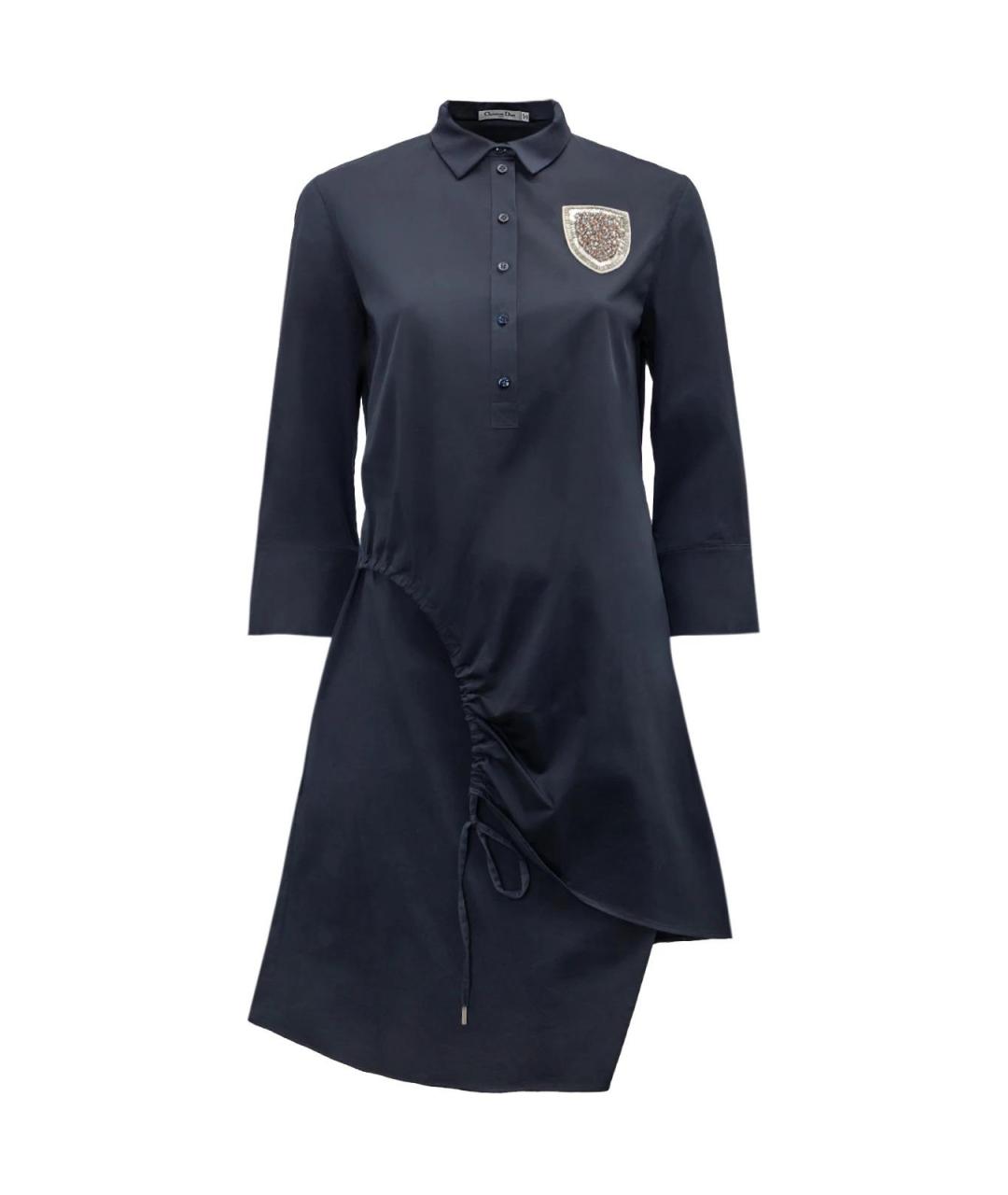 CHRISTIAN DIOR Синее хлопковое повседневное платье, фото 1