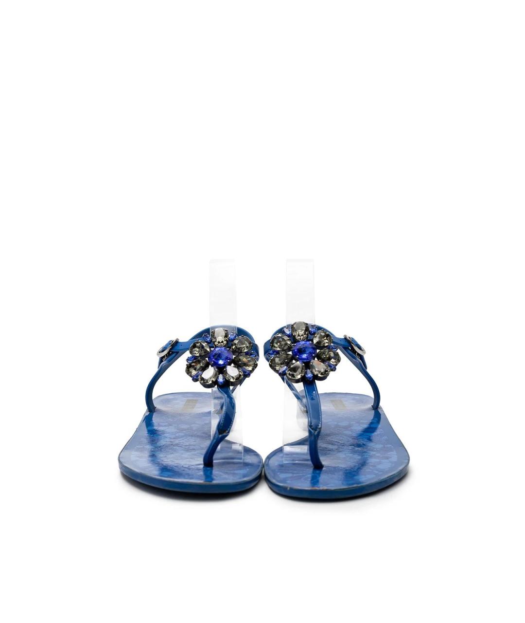 DOLCE&GABBANA Синие резиновые сандалии, фото 4