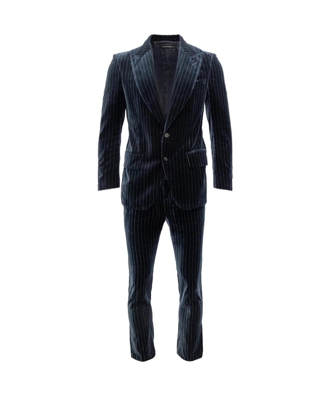 TOM FORD Синий бархатный костюм с брюками, фото 1