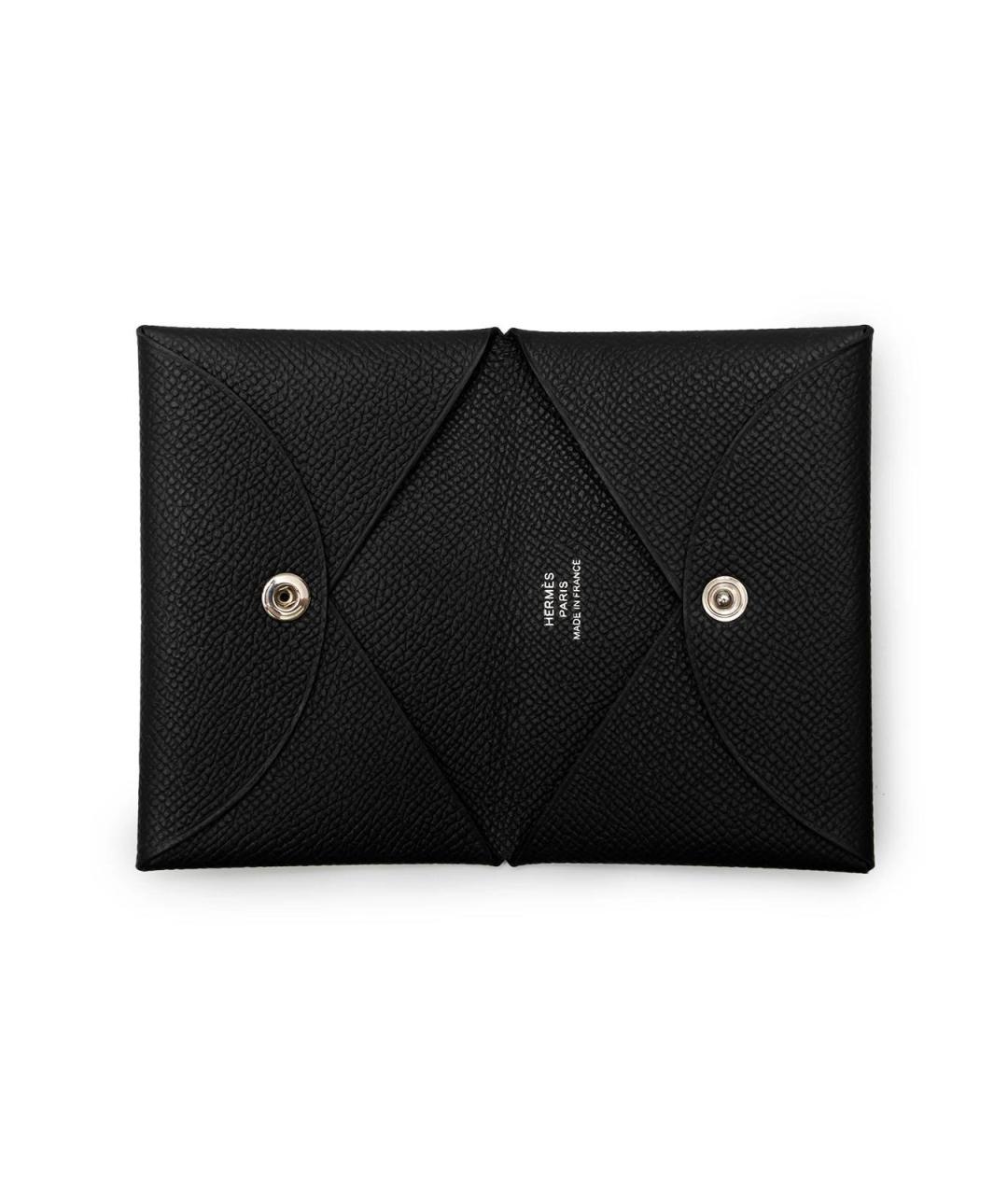 HERMES Черная кожаная визитница, фото 2