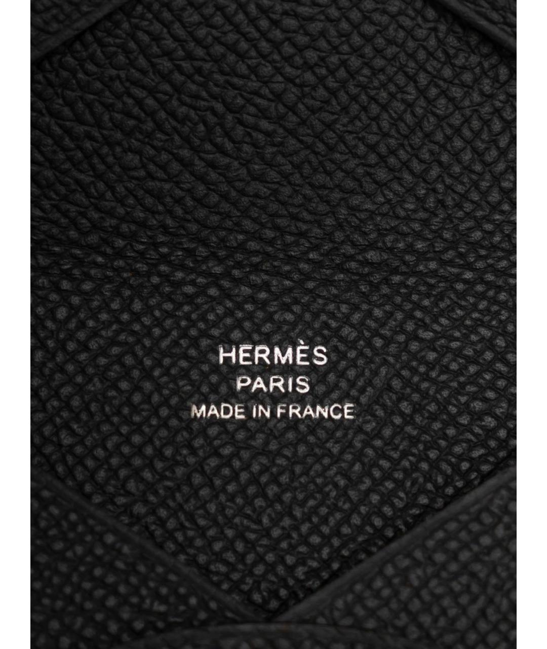 HERMES Черная кожаная визитница, фото 4