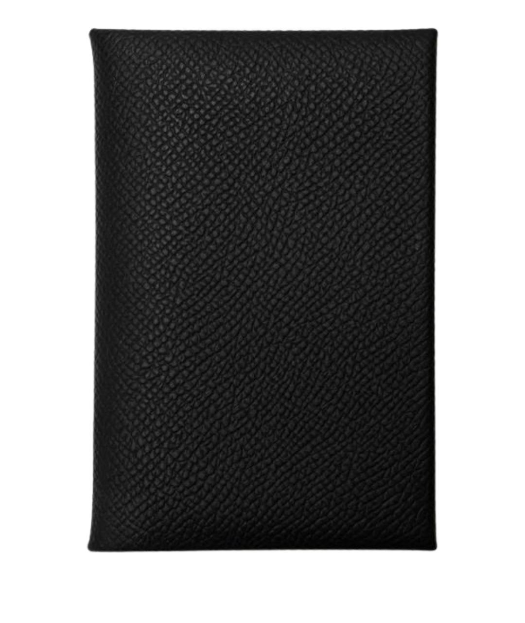 HERMES Черная кожаная визитница, фото 1