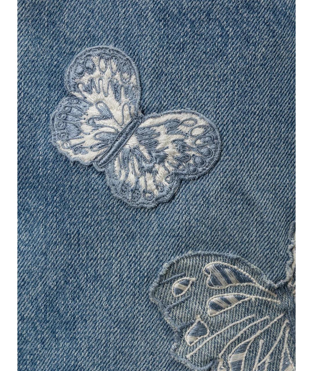 VALENTINO Голубая хлопковая юбка миди, фото 3