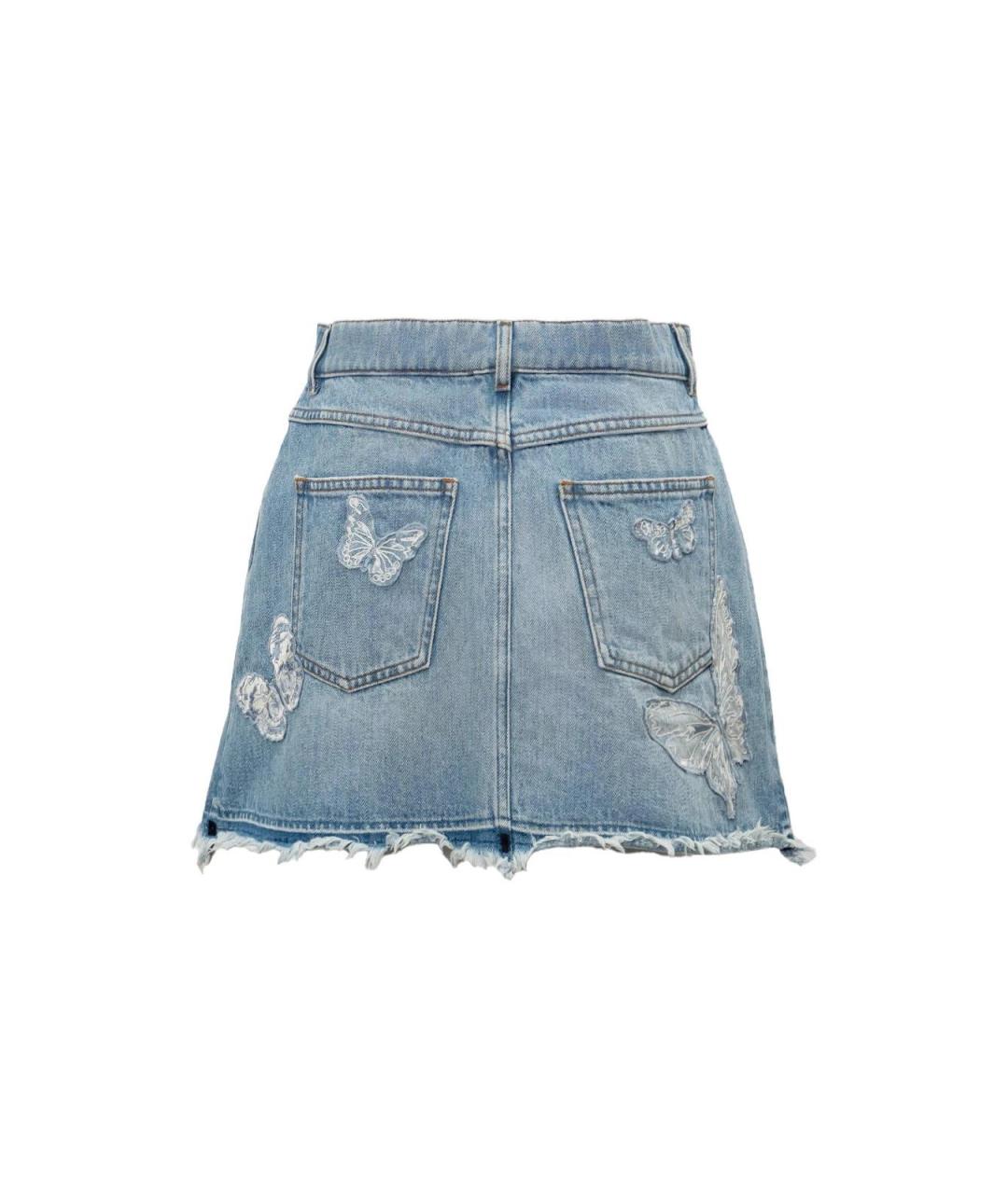 VALENTINO Голубая хлопковая юбка миди, фото 2