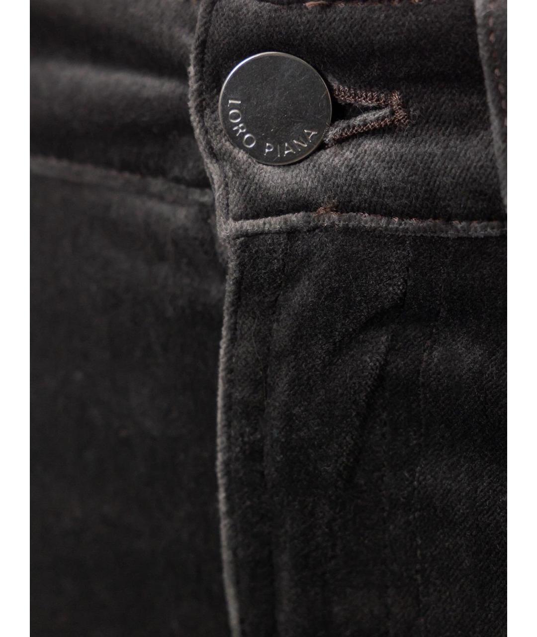 LORO PIANA Коричневые бархатные прямые брюки, фото 3