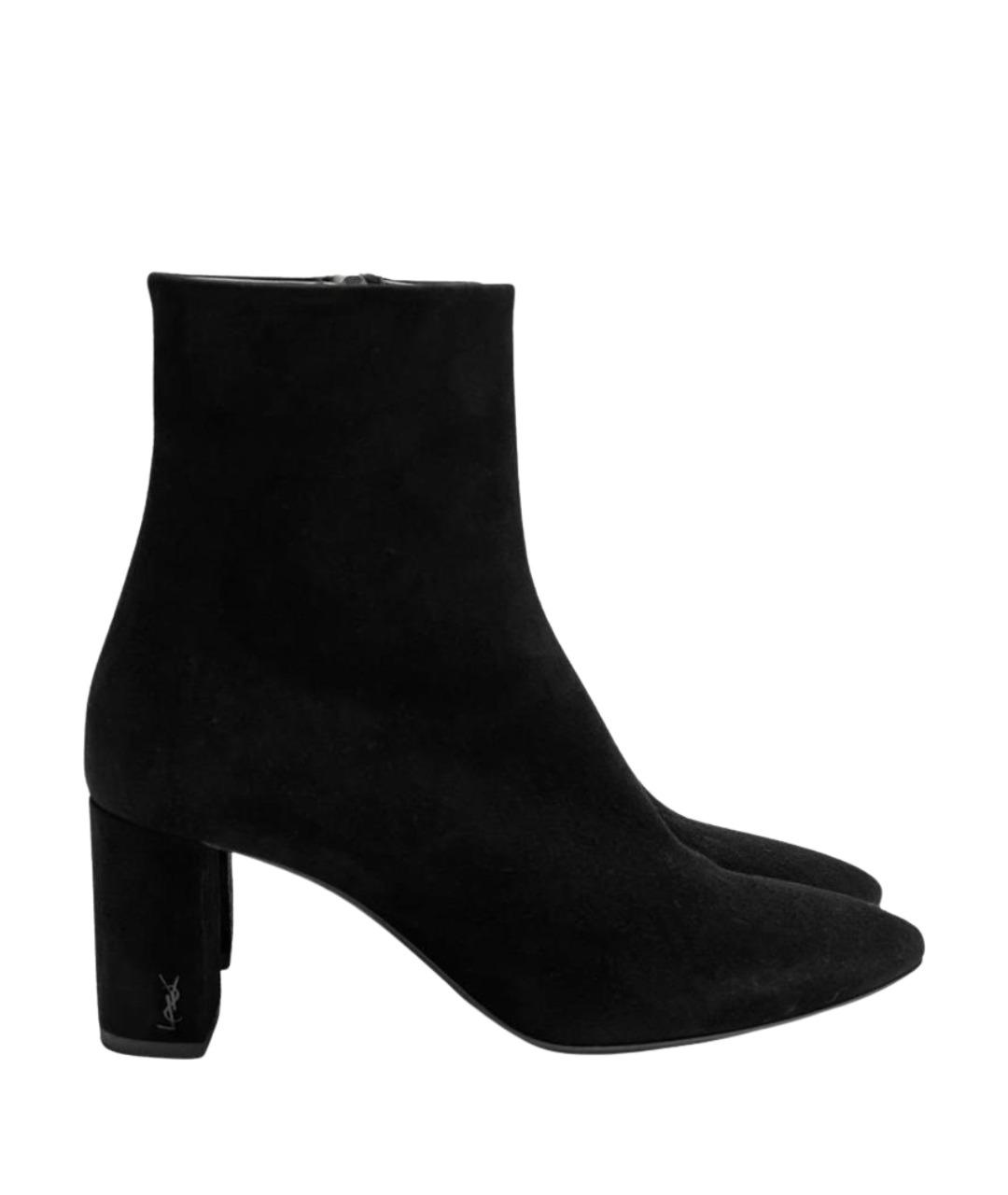 SAINT LAURENT Черные замшевые ботильоны, фото 1