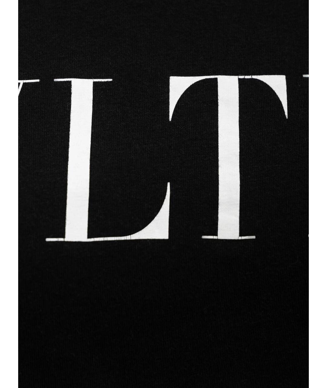 VALENTINO Черная хлопковая футболка, фото 3