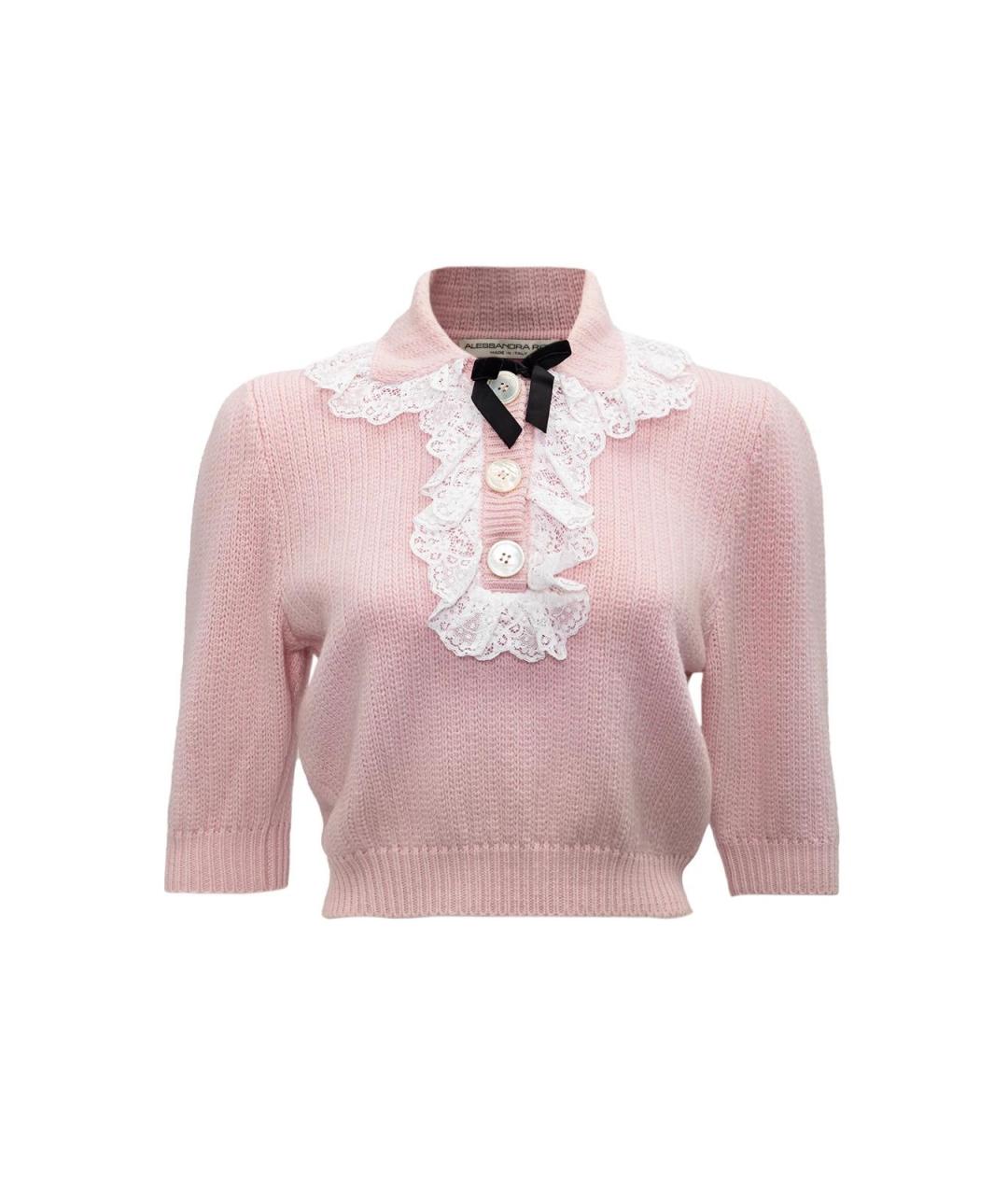 ALESSANDRA RICH Розовый шерстяной джемпер / свитер, фото 1