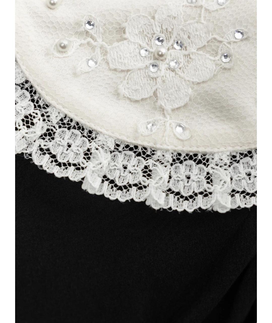 ALESSANDRA RICH Черное шелковое повседневное платье, фото 3