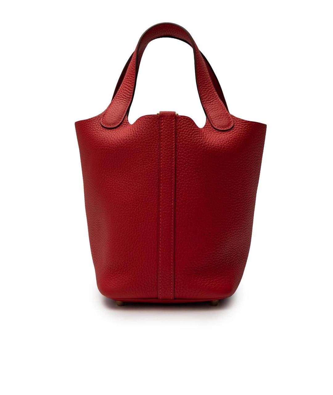 HERMES Красная кожаная сумка с короткими ручками, фото 3