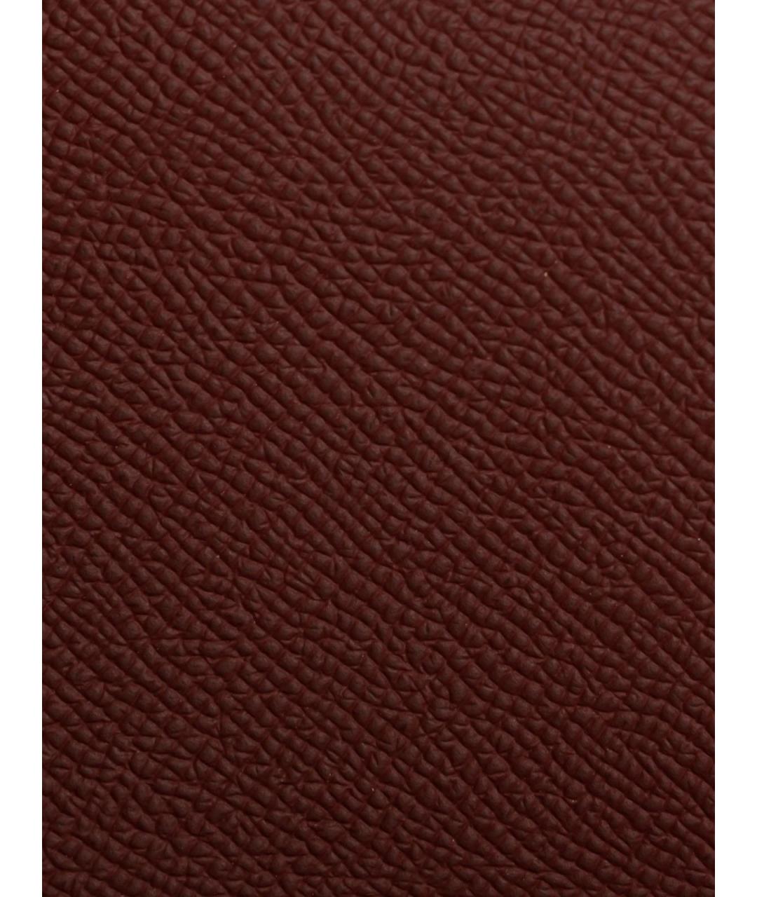 HERMES Бордовая кожаная юбка миди, фото 4