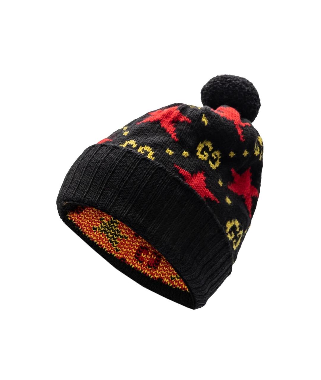 GUCCI Черная шерстяная шапка, фото 1