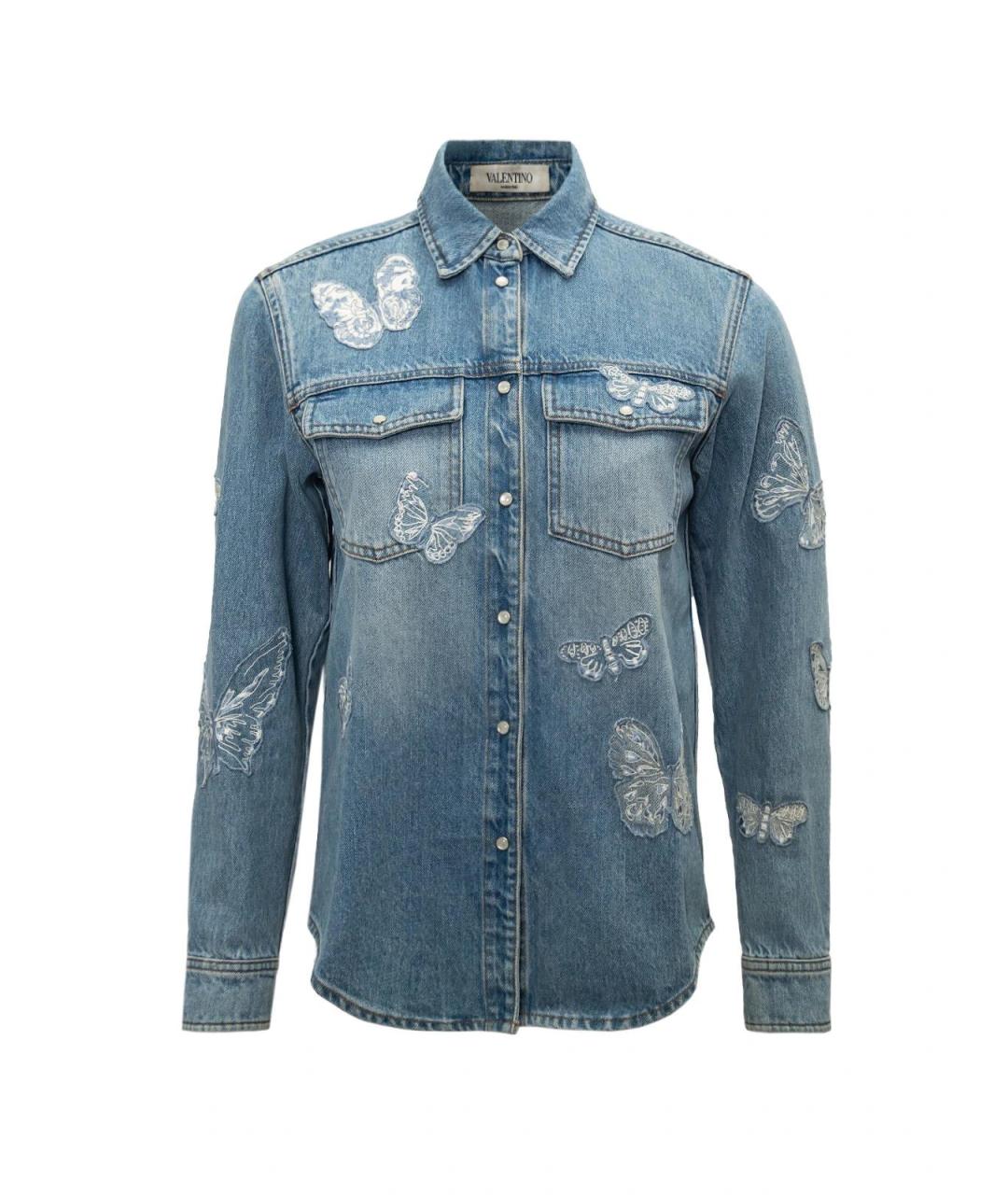 VALENTINO Голубая хлопковая рубашка, фото 1