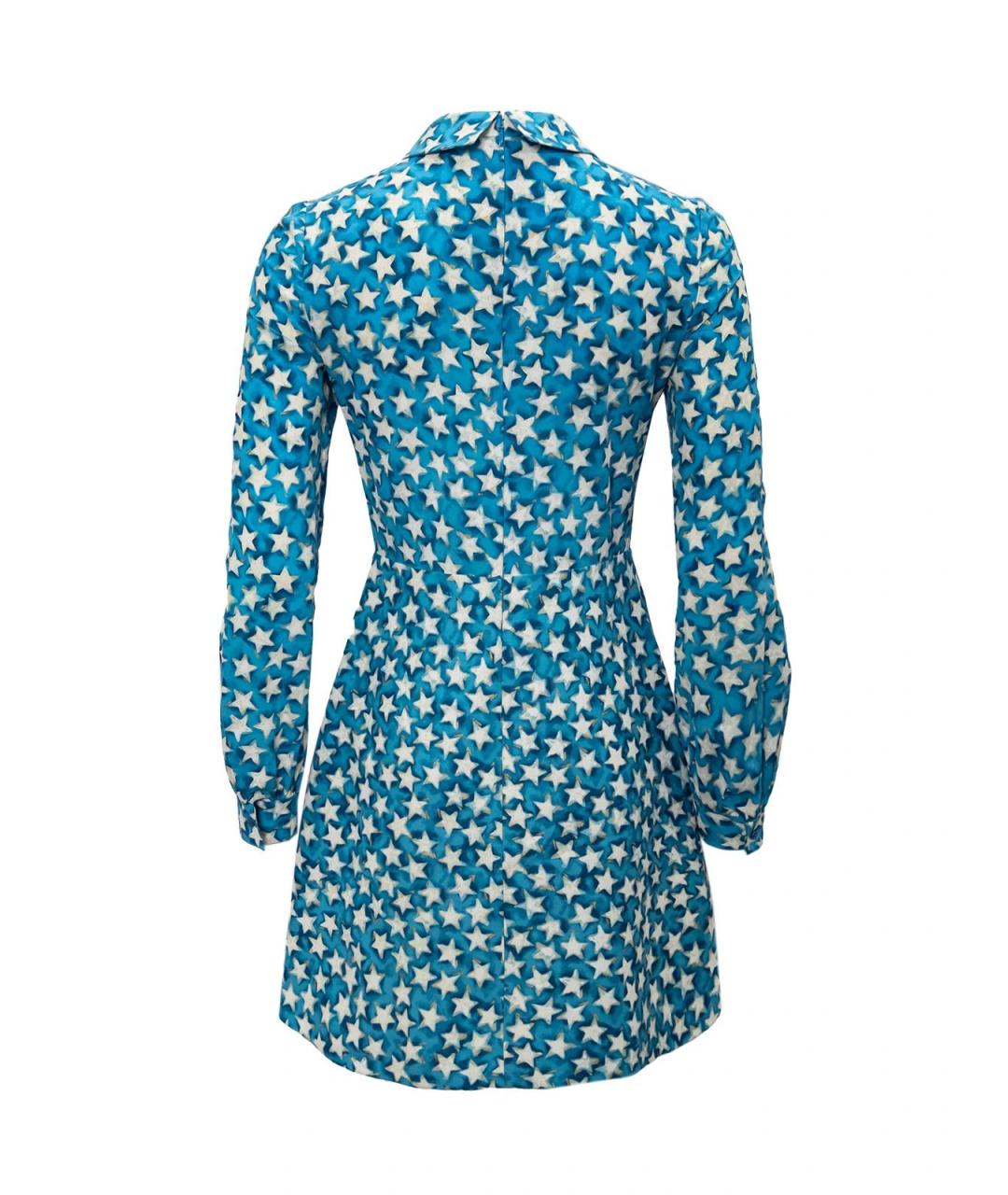 VALENTINO Голубое шелковое повседневное платье, фото 2