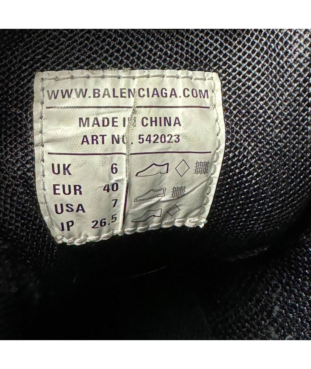 BALENCIAGA Черные текстильные низкие кроссовки / кеды, фото 5