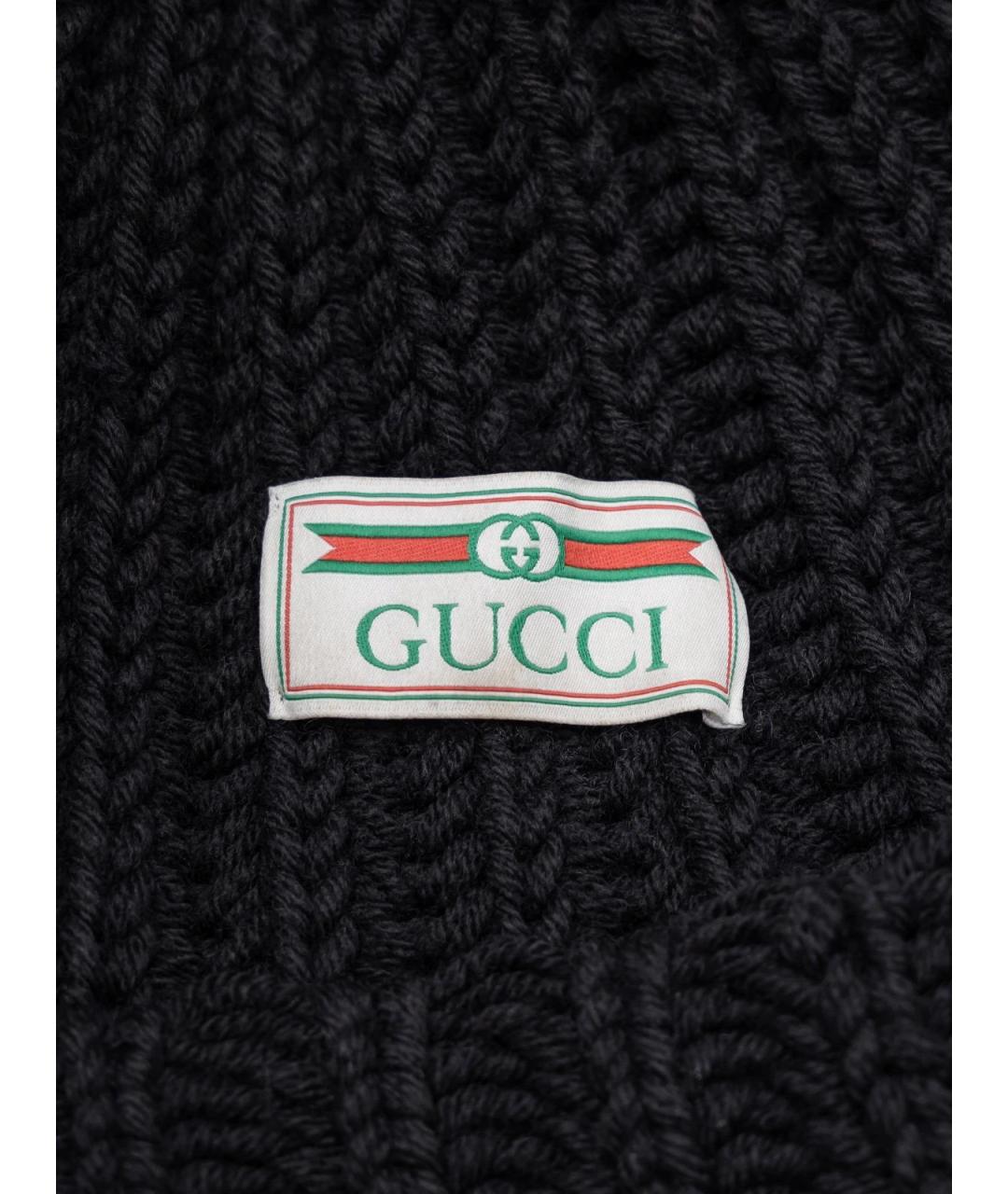 GUCCI Черная шерстяная шапка, фото 3