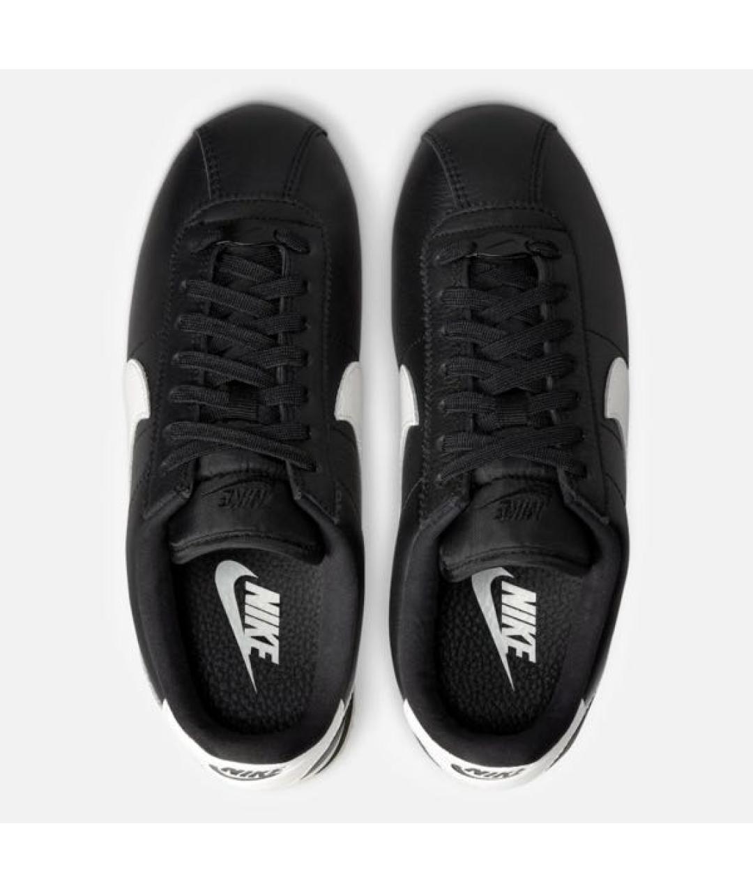 NIKE Черные кожаные низкие кроссовки / кеды, фото 3