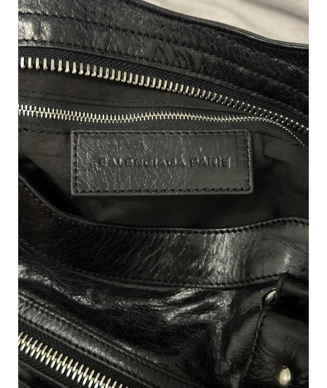 BALENCIAGA Черная кожаная сумка с короткими ручками, фото 5