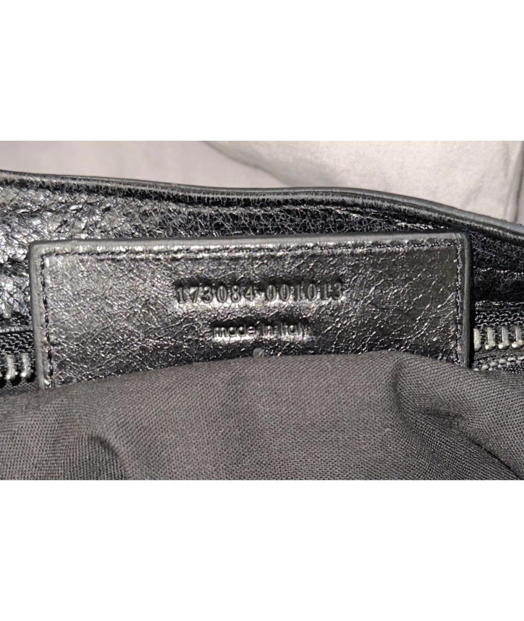 BALENCIAGA Черная кожаная сумка с короткими ручками, фото 6