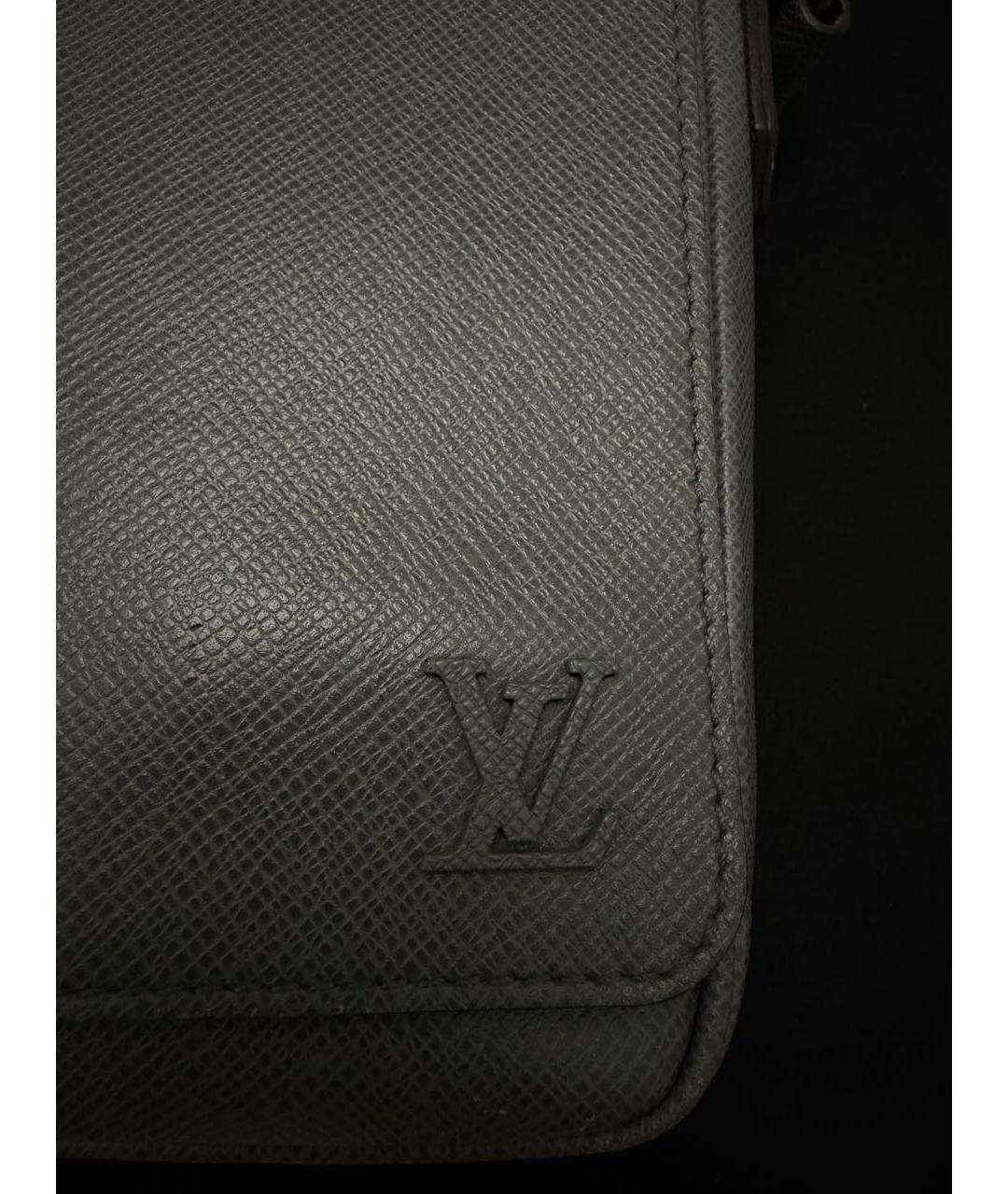LOUIS VUITTON Серая кожаная сумка на плечо, фото 3