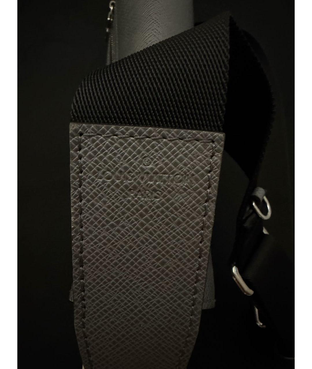 LOUIS VUITTON Серая кожаная сумка на плечо, фото 5