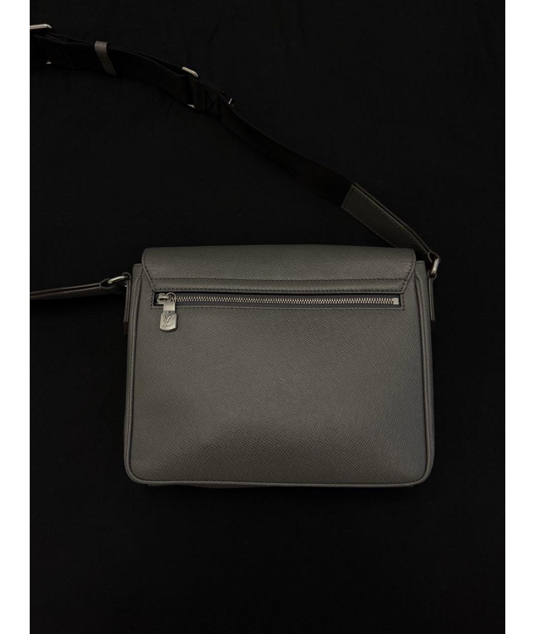 LOUIS VUITTON Серая кожаная сумка на плечо, фото 2